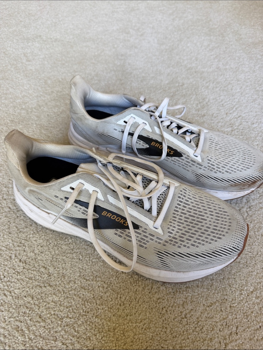 Brooks Men’s Athletic Running Shoes — White/Black Accent